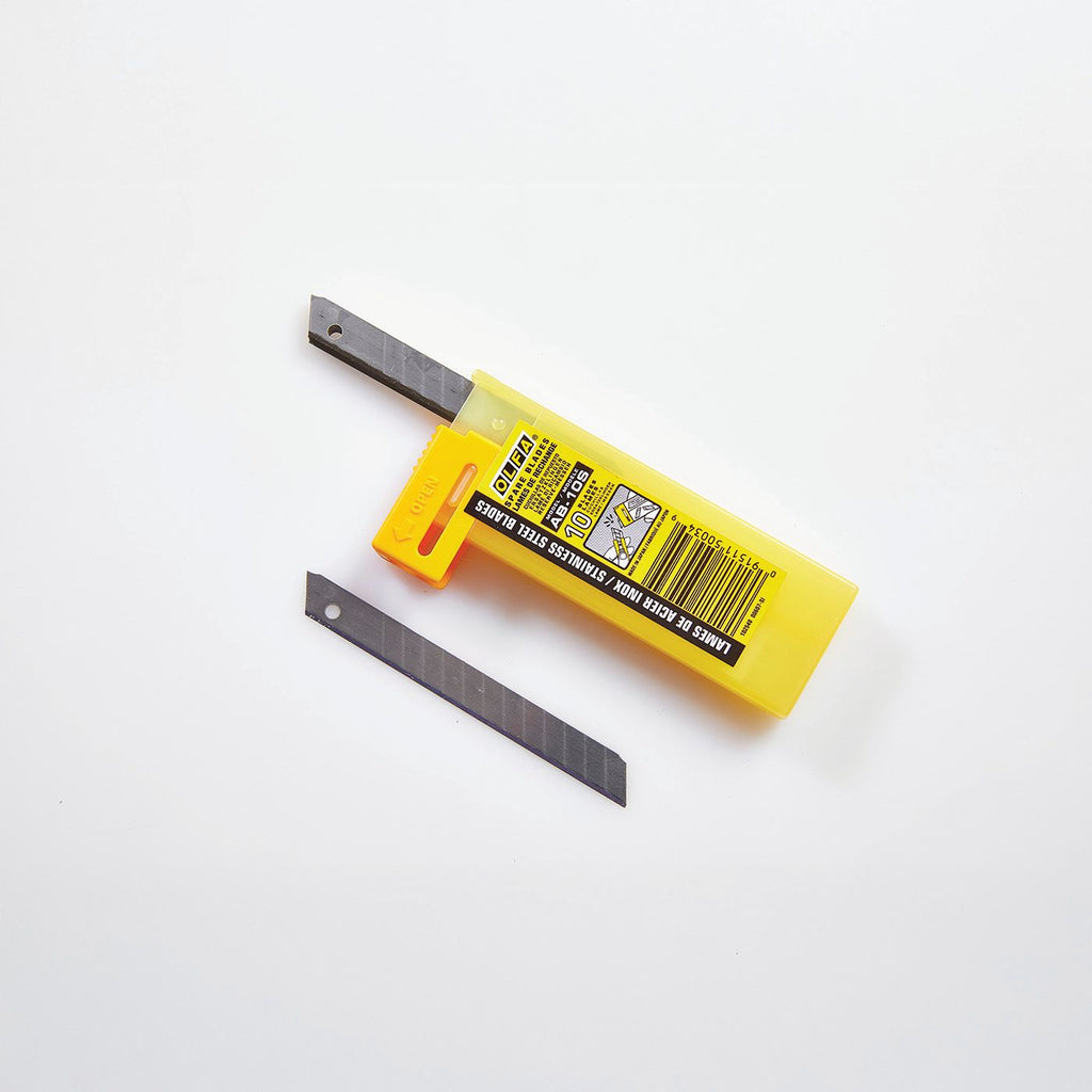 Lames sécables en acier inoxydable OLFA® AB10S 9 mm - Paquet de 10