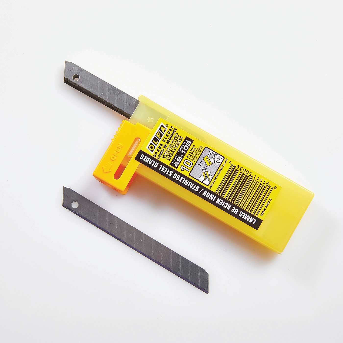 Lames sécables en acier inoxydable OLFA® AB10S 9 mm - Paquet de 10